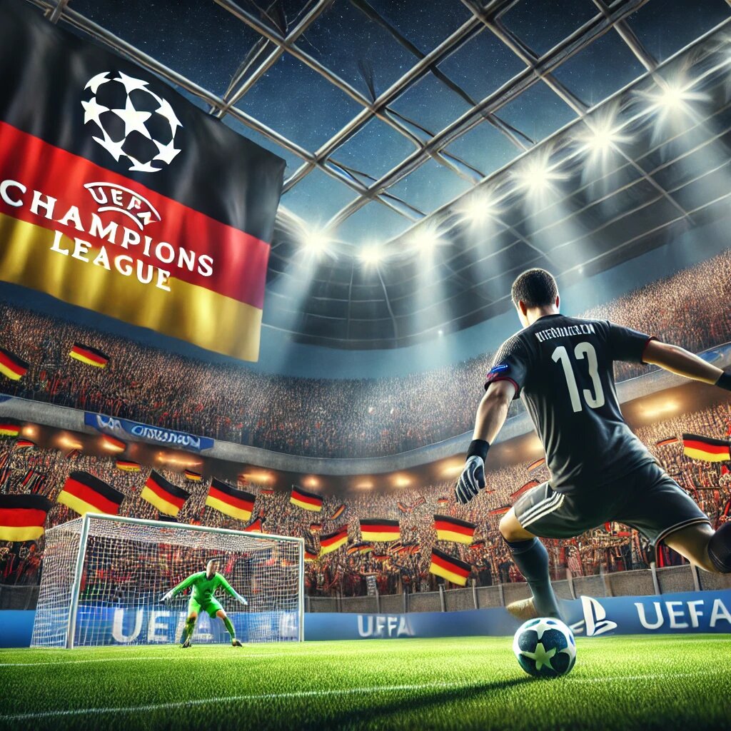 Champions-League-Spieler, die während eines Spiels jubeln